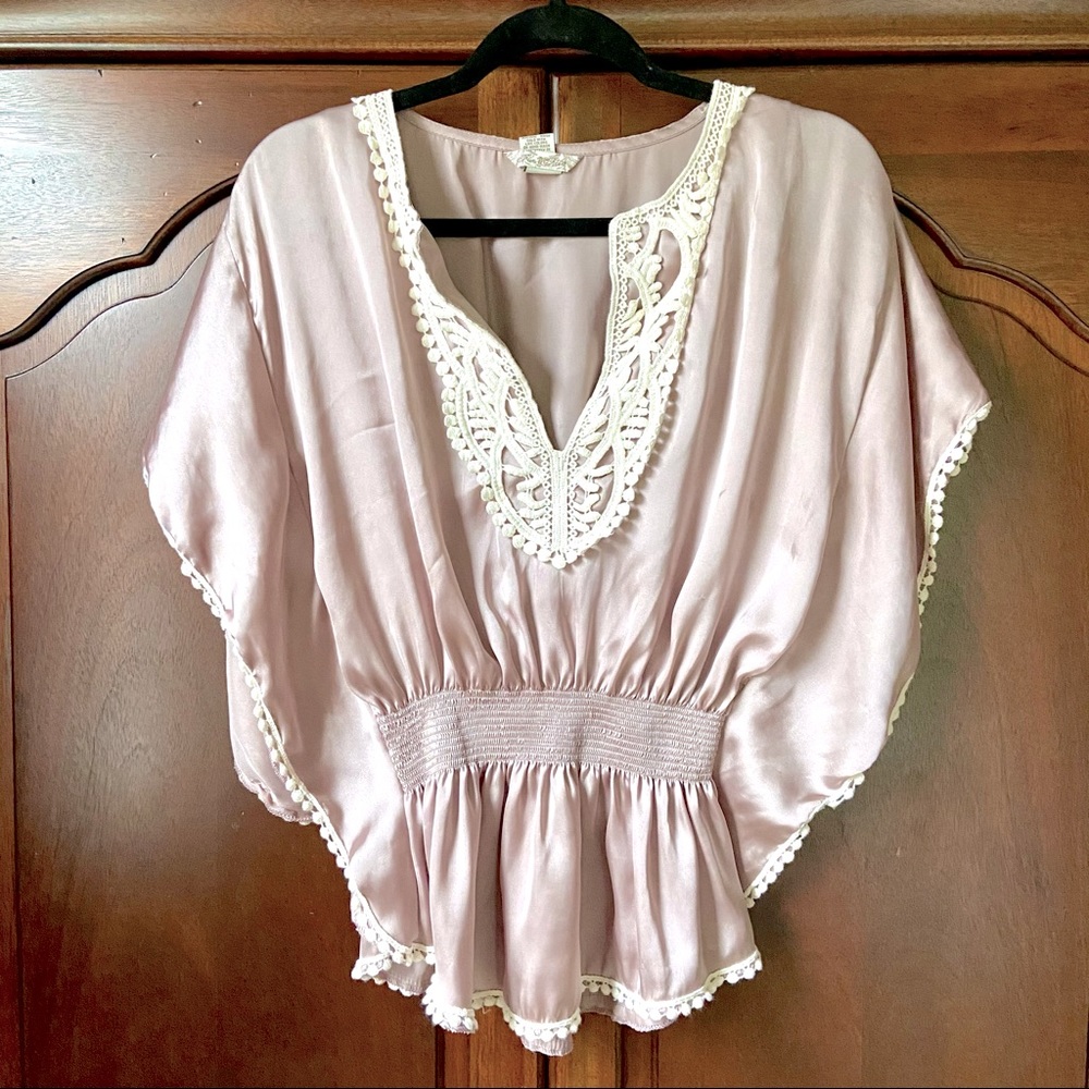 Fun & Flirt Rose Gold Kimono Blouse